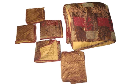 JUEGO EDREDÓN CROSCILL GALLERIA TOSCANO VIEJO MUNDO ROJO UMBER ROJO (6P) KING Foto 1 de 4