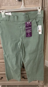 Gloria Vanderbilt Capri Pants, Stretch, Wide Leg, Sage Green Sz 6 NEW - Picture 1 of 5