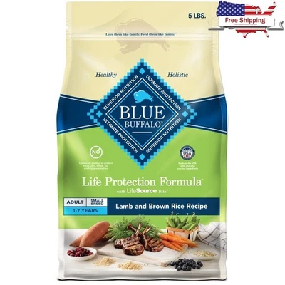 Comida seca para perros de raza pequeña cordero arroz integral croquetas naturales de alta energía 5 libras nueva Foto 1 de 4