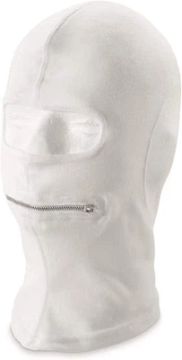 Máscara italiana de pasamontañas alpino para clima frío mezcla de lana cremallera boca abierta blanca OSFA Foto 1 de 2
