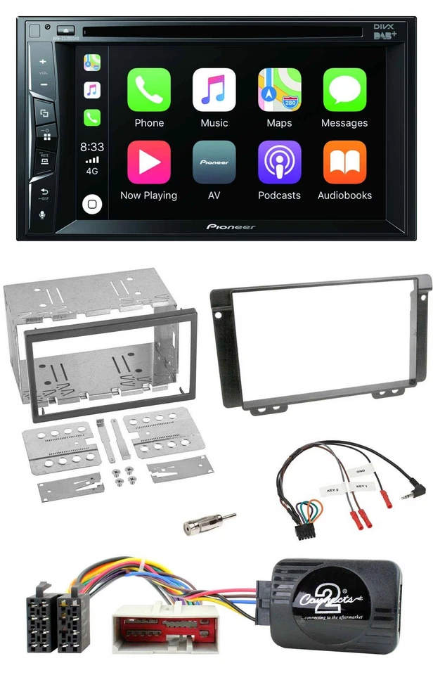 Pioneer Lenkrad USB DVD Bluetooth DAB 2DIN Autoradio für Land Rover Freelander 2 - Bild 1 von 4