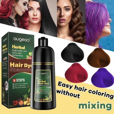 500ML Permanent Hair Dye Instant Fast Hair Dye Color Shampoos Natural Herbal Dye - Image 1 of 4