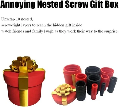 Annoying Nested Screw Gift Box - Prank Nesting Box for Cash & Surprises,Reusable - Image 1 of 4