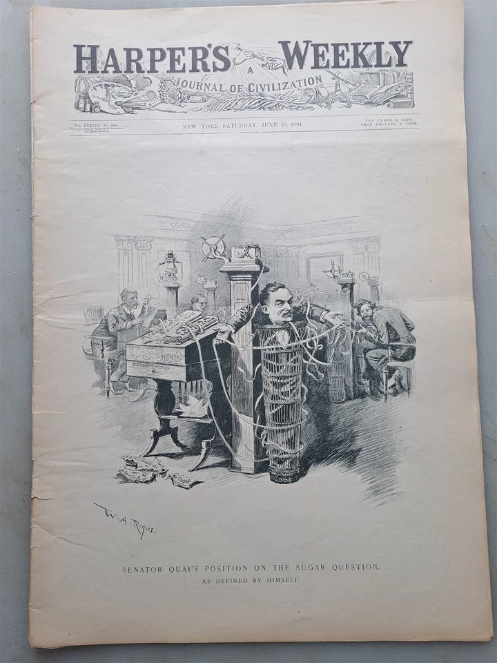 Harpers Weekly - June 30, 1894 Issue Baseball Photos, Harvard Yale Boat Race - Image 1 of 4