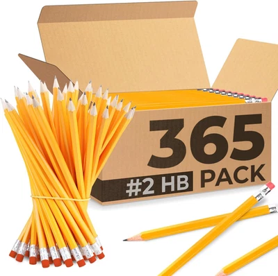 Карандаши оптом, упаковка 365 шт., предварительно заточенные No2, карандаши для детей, легко держать захват с  - Изображение 1 из 4