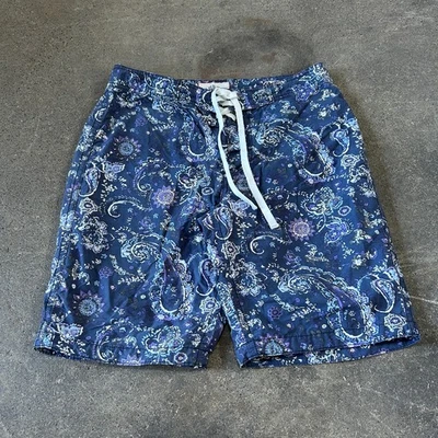Bañador Pantalones Cortos Vintage Express Paisley Talla M 31 Azul Cordón Verano 10" Foto 1 de 4