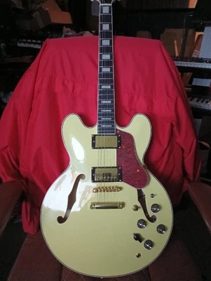 Used Cream Aged White 345 Electric Guitar Semi Hollow Body Gold Hardware Jazz - Image 1 of 4
