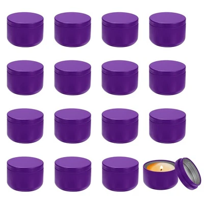 3oz Candle Tins, 16pcs Metal Candle Tins Jars with Lids Empty Tin, Purple Foto 1 de 4