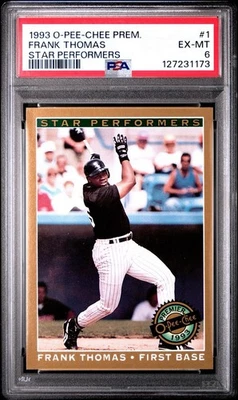 1993 O-Pee-Chee Premier #1 Frank Thomas Star Performers PSA 6 EX-MT; White Sox - Image 1 of 3