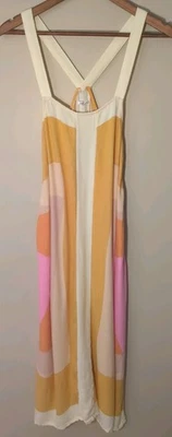 Vestido geométrico sin mangas O'Neill para mujer M naranja encubrimiento playa boho vacaciones Foto 1 de 4