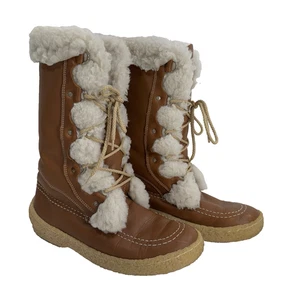 Cabela's Leather Snowboots Size 11 Made in Canada Boots Lace Up Shearling Lined - Picture 1 of 12