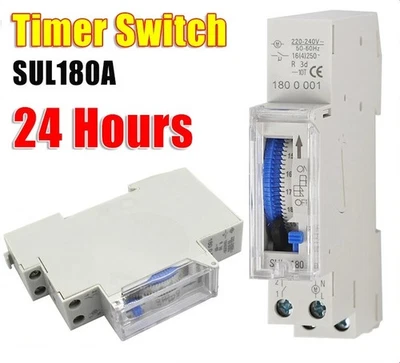 24 horas Mecánicamente Programable Din Rail Temporizador Interruptor Relé 220V AC 16A - Imagen 1 de 4