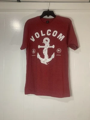 Y2K Volcom T-Shirt Red Burgundy Anchor Snake Medium M men’s  - Image 1 of 4