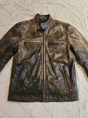 Chaqueta Bonneville de cuero lavado Lucky Brand pequeña usada en excelente estado envejecida  Foto 1 de 4