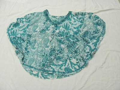 Camisa Boho Para Mujer Metro 7 Cachemira Transparente Floral Turquesa Talla Grande 22W/24W Foto 1 de 3