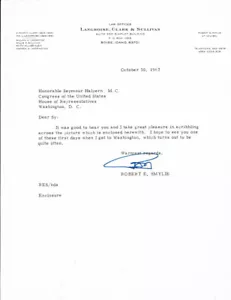 IDAHO Governor ROBERT E. SMYLIE 1967 SIGNED LETTER - Picture 1 of 1