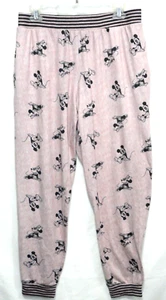 Disney Pink & Black Mickey Minnie Loungewear Pajama Pants Women's Size Medium - Picture 1 of 8