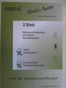 2/5 hojas A4 transferencia de inyección de tinta CAL lámina calcomanía lámina deslizante de agua transparente hágalo usted mismo - Imagen 1 de 6