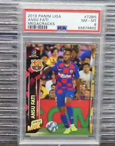 2019-20 Megacracks Panini MGK La Liga Ansu Fati Rookie RC BIS #72 PSA 8 Barca - Foto 1 di 2