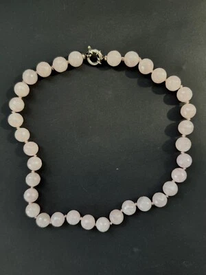 Collana Quarzo Rosa Vintage Argento 925 - Immagine 1 di 4