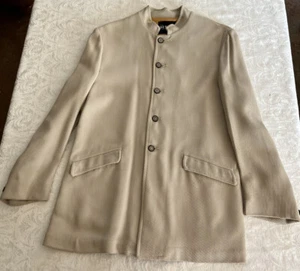 Vintage 60’s Hip Hipster Beatles Style Custom Made Nehru Beige Jacket - Picture 1 of 18