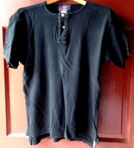 Vintage 1990's ISLAND Black 100% Cotton Short Sleeve Pullover Size Medium - Picture 1 of 3