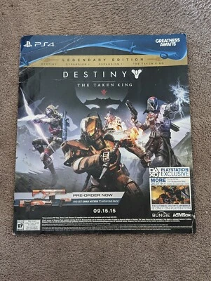 2015 Destiny The Taken King PS4 Video Game Store Display Poster 24" x 28" Foto 1 de 4
