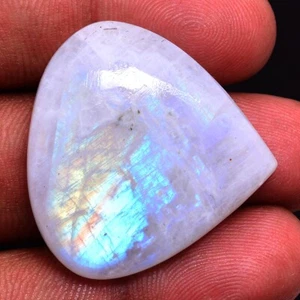 56.00 Ct Natural Rainbow Moonstone 32mm*33mm Pear Cabochon Pendant Size Gemstone - Picture 1 of 6