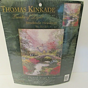 Thomas Kinkade Brookside Hideaway kit punto croce contato #51157 Candamar NUOVO - Foto 1 di 4
