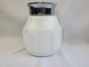 Fijación de luz con cable de vidrio de leche vintage Underwriters Laboratories tono plata - Imagen 1 de 11