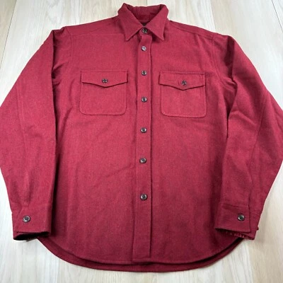 Chaqueta Camisa De Lana Marítima De Colección Gap Para Hombres Rojo Granate Manga Larga Talla M Foto 1 de 4