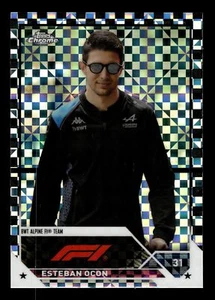 2023 Topps Chrome Formula 1 ESTEBAN OCON CHECKER FLAG REFRACTOR #30 - Picture 1 of 2
