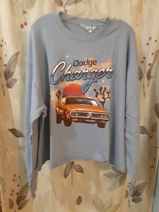 Unisex ~ Dodge Charger ~ 3X Sweat Shirt ~ Classic Car ~ Blue ~ New ~ 70's Style - Picture 1 of 7