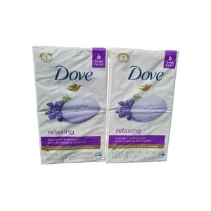 Dove Relaxing Beauty Bar Soap, Lavender Oil & Chamomile Scent, 3.75 oz , 6 Bars - Picture 1 of 4