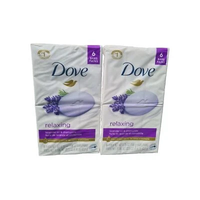 Dove Relaxing Beauty Bar Soap, Lavender Oil & Chamomile Scent, 3.75 oz , 6 Bars - Image 1 of 4