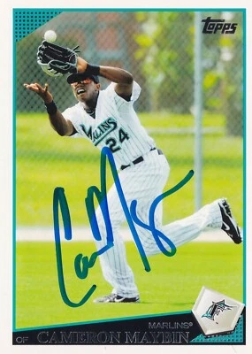 Tarjeta firmada por Cameron Maybin 2009 Topps #398 autógrafo de los Padres Marlins Astros Cachorros Foto 1 de 4