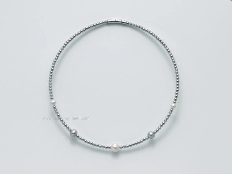 Collana collier Argento donna perle MILUNA Vertigo PCL4219AG necklace vortice - Immagine 1 di 1