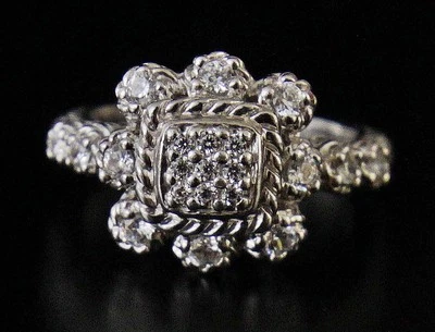 NEW JUDITH RIPKA GORGEOUS VINTAGE VICTORIAN STYLE STATEMENT TEXTURED SILVER RING - Image 1 of 4
