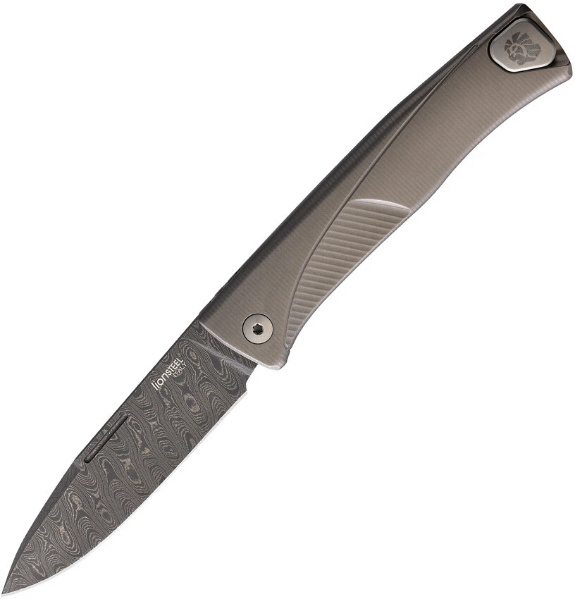 Navaja de bolsillo LionSteel Thrill Slip Joint gris titanio plegable Damasco TLDGY Foto 1 de 1