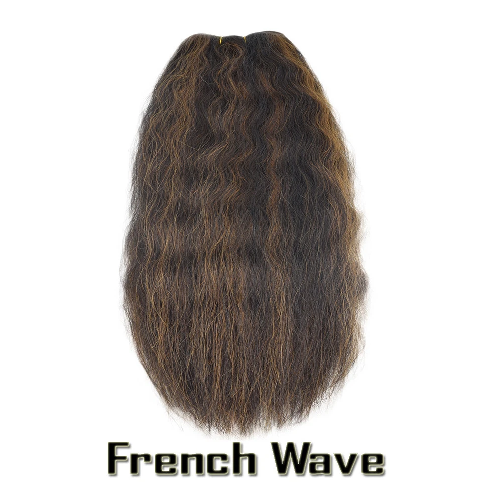 14" French Wave-Full Head 100% Human Hair Weaves wefts extensions-weave