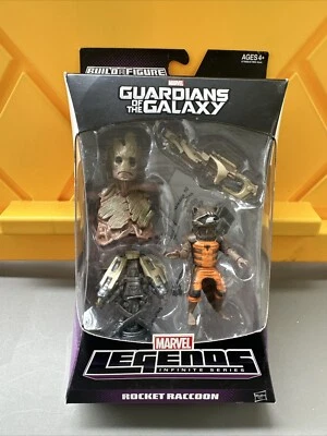 Hasbro Marvel Legends Guardianes de la Galaxia Rocket Mapache Groot BAF Abierto MCU Foto 1 de 4
