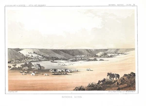 Lithograph "Shyenne River" by J.M. Stanley, 1860 - Picture 1 of 1