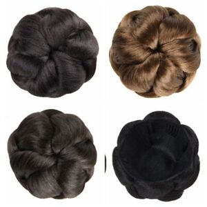 Curly Braided Chignon Synthetic Bride Hairpiece Fake Hair Bun  Female