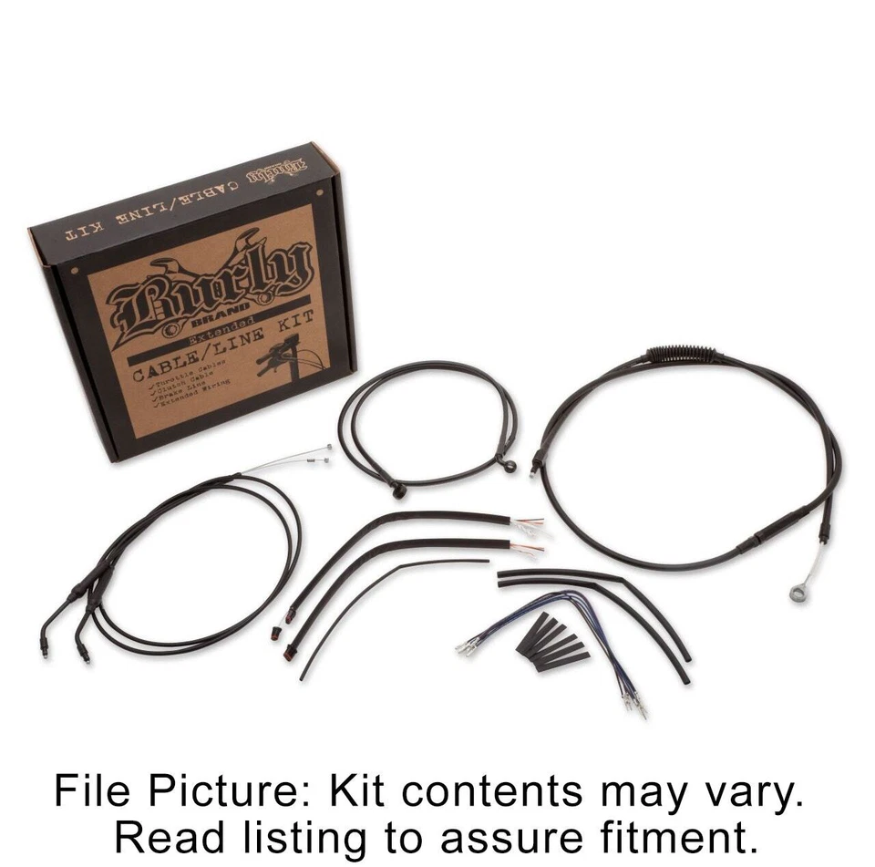 Kit de cables extendidos de vinilo negro Burly barras de 12" Harley Sportster 04-06 disco único Foto 1 de 1