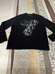 NEU MIT ETIKETT ALL SAINTS WÜRFEL ROLLER CREW ALPAKA MISCHUNG PULLOVER SCHWARZ OVERSIZED PASSFORM XS - Bild 1 von 12