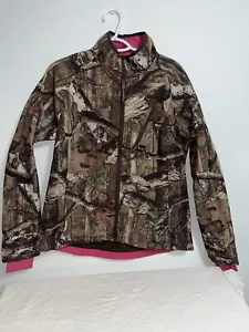 Mossy Oak Softshell Jacket Camo Pink Break-Up Infinity Full Zip Pockets Large - Picture 1 of 8