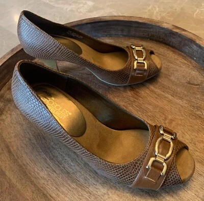 Zapato cómodo de espuma viscoelástica aerosoles para mujer 9 M Good Lux bronceado oscuro imitación serpiente Foto 1 de 4