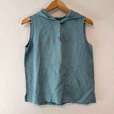 Top Tommy Bahama Aqua cáñamo con capucha sin mangas talla pequeña Foto 1 de 4