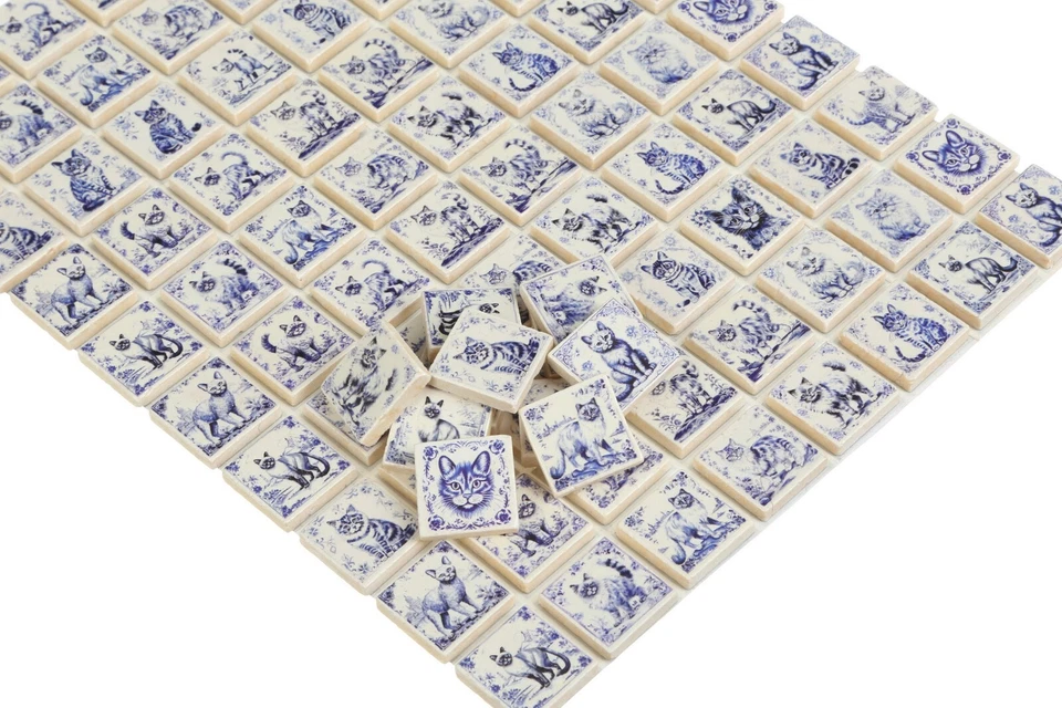 REDUCIO! Miniature dollhouse tiles, Mini Delft Tiles, Decorative tiny tile, 1:12 scale