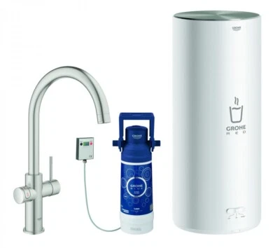 GROHE Red Duo Küchenarmatur und Boiler L-Size C-Auslauf supersteel 30079DC1 - Bild 1 von 4